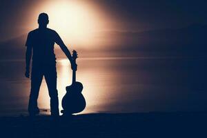 chitarrista silhouette concetto foto