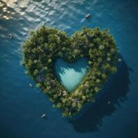 cuore forma isola. illustrazione ai generativo foto