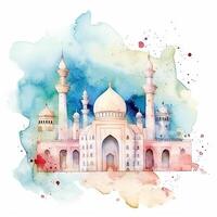 astratto eid mubarak acquerello sfondo. illustrazione ai generativo foto