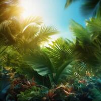 Magia tropicale sfondo. illustrazione ai generativo foto