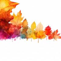 autunno le foglie telaio. illustrazione ai generativo foto