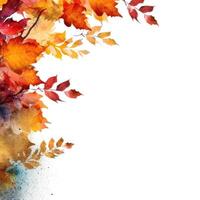 autunno le foglie telaio. illustrazione ai generativo foto