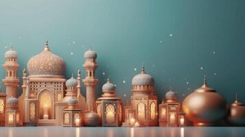 islamico vacanza sfondo. illustrazione ai generativo foto