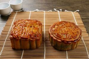 Cinese al forno decorato mooncake foto