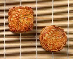 Cinese al forno decorato mooncake foto