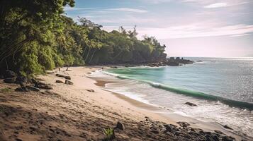 tropicale isola spiaggia. illustrazione ai generativo foto