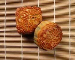 Cinese al forno decorato mooncake foto