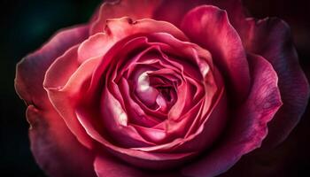 vivace rosa rosa petali simboleggiare amore crescita generato di ai foto