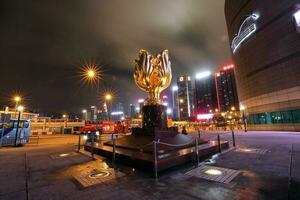 hong kong-agosto 30, 2018- d'oro bauhinia piazza n foto