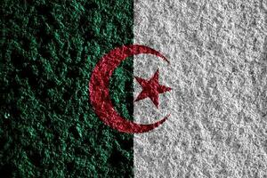 bandiera di il algerino persone democratico repubblica su un' strutturato sfondo. concetto collage. foto