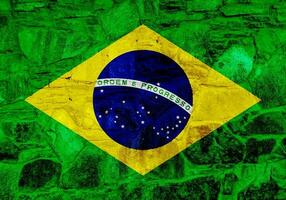 bandiera di il brasile su un' strutturato sfondo. concetto collage. foto