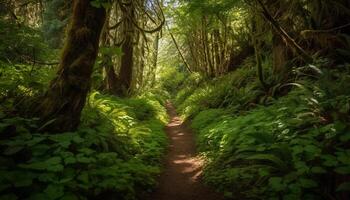 tranquillo tropicale foresta pluviale, un' natura avventura attende generato di ai foto