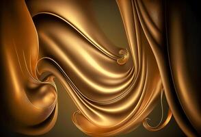 astratto oro tessuto sfondo struttura con d'oro elegante raso Materiale ai generato foto