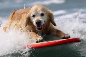 cane nel vero vita, contento momento con animale domestico ai generativo foto