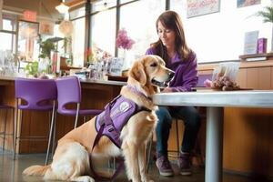 cane nel vero vita, contento momento con animale domestico ai generativo foto