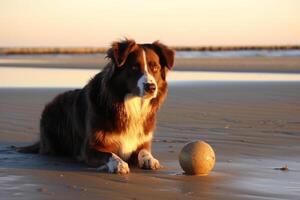 cane nel vero vita, contento momento con animale domestico ai generativo foto