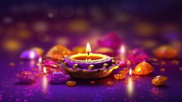 contento Diwali sfondo. illustrazione ai generativo foto