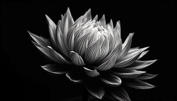 astratto floreale modello nel nero e bianca, elegante e ornato generato di ai foto
