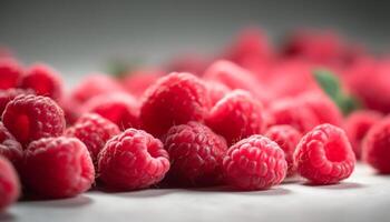 dolce e fresco frutti di bosco frutta delizioso scena generato di ai foto