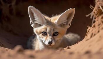 soffice gattino vigilanza e bellezza nel natura catturato su vicino generato di ai foto