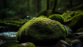 tranquillo scena di lussureggiante verde tropicale foresta pluviale generato di ai foto