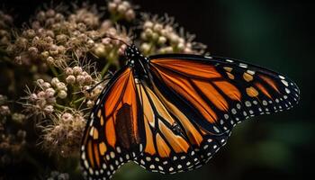 monarca farfalla vivace Ali vetrina naturale bellezza generato di ai foto
