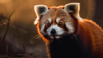 carino piccolo cucciolo guardare a telecamera all'aperto generato di ai foto