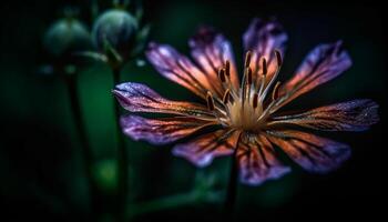 vivace Fiore di campo prato vetrine delicato viola petali nel morbido messa a fuoco generato di ai foto