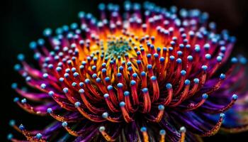 vivace colori illuminare singolo fiore nel natura astratto bellezza generato di ai foto