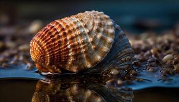 colorato conchiglia collezione vetrine bellezza nel natura subacqueo mondo generato di ai foto