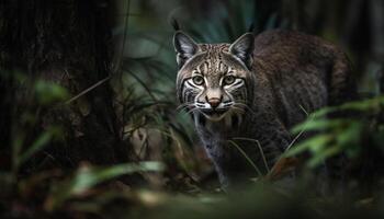 gattopardo bellezza nel natura, Pericolo in agguato, tigre lo stalking preda generato di ai foto