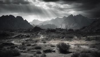 maestoso scogliera, drammatico cielo, tranquillo scena, bellezza nel natura generato di ai foto