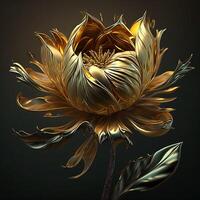 realistico d'oro fiore creato con generativo ai tecnologia foto