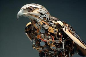 falco uccello cyborg animale illustrazione generativo ai foto