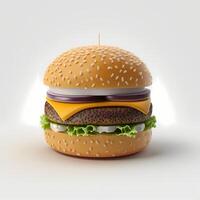 hamburger 3d design ai generato foto