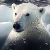 polare orso illustrazione ai generato foto