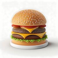 hamburger 3d design ai generato foto