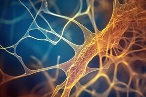 neurone cellule con raggiante connessioni su astratto sfondo. generativo ai foto