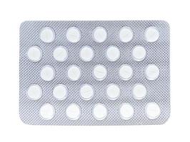pillole in blister isolato su sfondo bianco foto