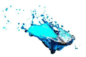 acqua blu spruzzo su un' bianca sfondo foto