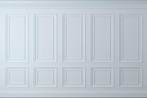 parete classica di pannelli di legno bianchi foto