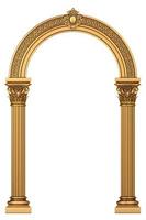 portale ad arco classico di lusso dorato con colonne