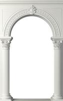 portale ad arco antico classico con colonne in camera