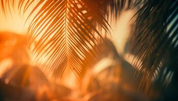 tranquillo scena di palma albero crescita nel vivace tropicale natura generato di ai foto