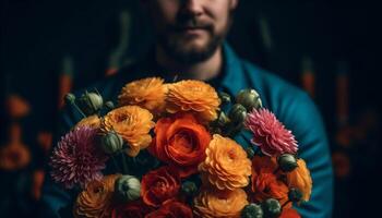 uno donna creatività porta romanza per decorazione nel allegro laboratorio generato di ai foto