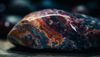 Multi colorato pietre preziose brillare nel astratto modello su roccioso sfondo generato di ai foto