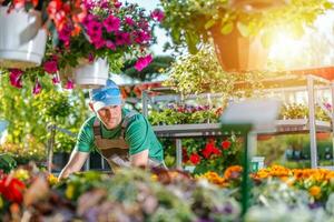 fioraio nel il suo giardino memorizzare foto