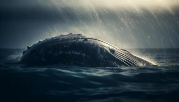 selvaggio gobba violazioni, delfino tuffi, estate avventura nel movimento generato di ai foto