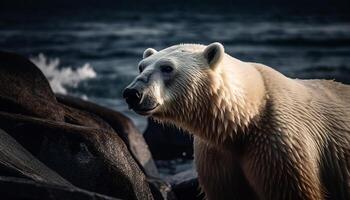 maestoso artico mammifero, con pelliccia come bianca come neve generato di ai foto