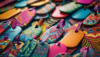 vivace colori adornano fatto a mano indigeno gioielleria nel moda memorizzare Schermo generato di ai foto